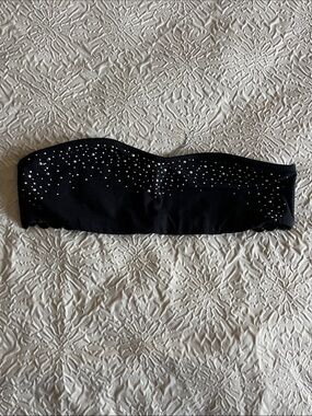 Urban Behavior Black Strapless Bandeau with Stud Detail